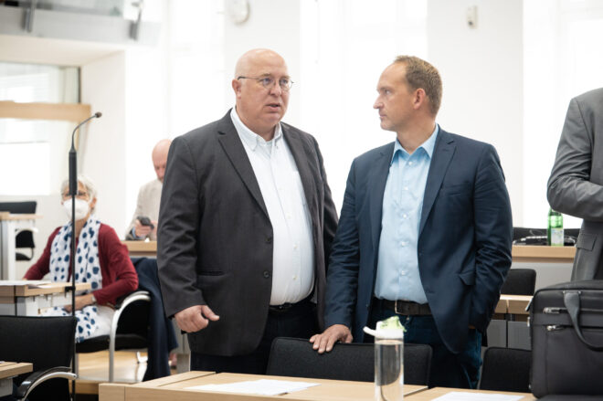 Dr. Andreas Schmidt und Dr. Falko Grube im Landtag von Sachsen-Anhalt