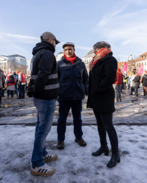 Falko Grube und Katja Pähle im Gespräch auf dem Domplatz